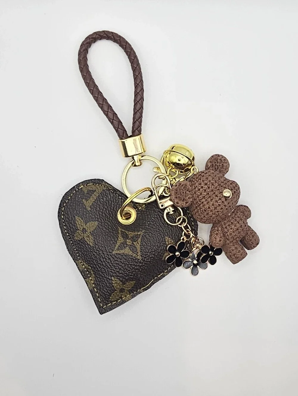 Upcycled Leather Purse Key Chain Charm
